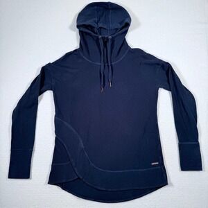 Sweaty‎ Betty London Hoodie Medium Navy Blue Long Sleeve Thumb Hole Pullover